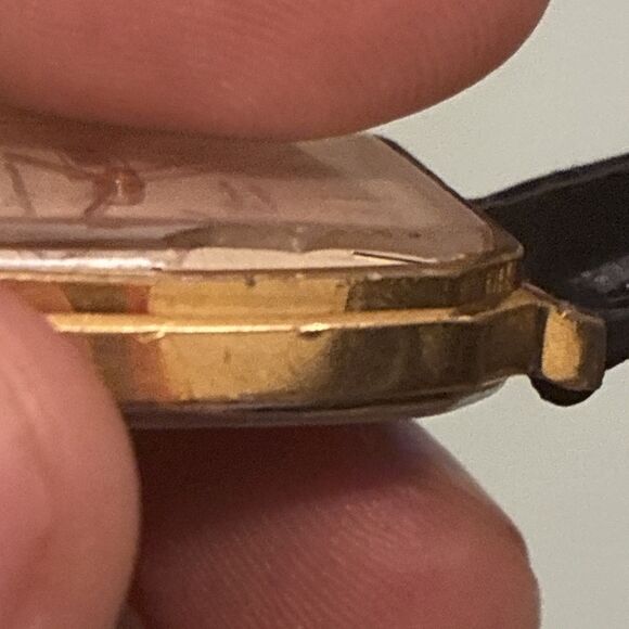 Vintage Jules Jurgensen Watch Men Gold Tone Rectangle Dial 28MM New Battery - Picture 4 of 4